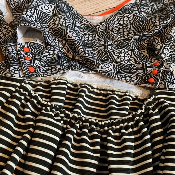 Hem & Thread |print & stripe summer dress SZ M - Picture 3 of 5